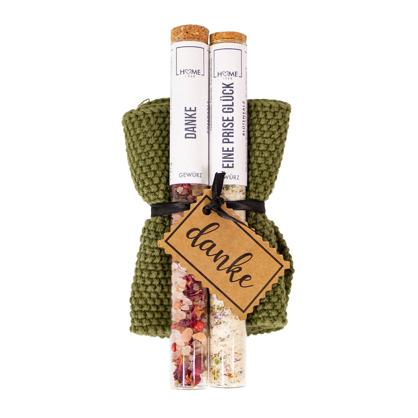 Spüllappen grün mit Gewürzen