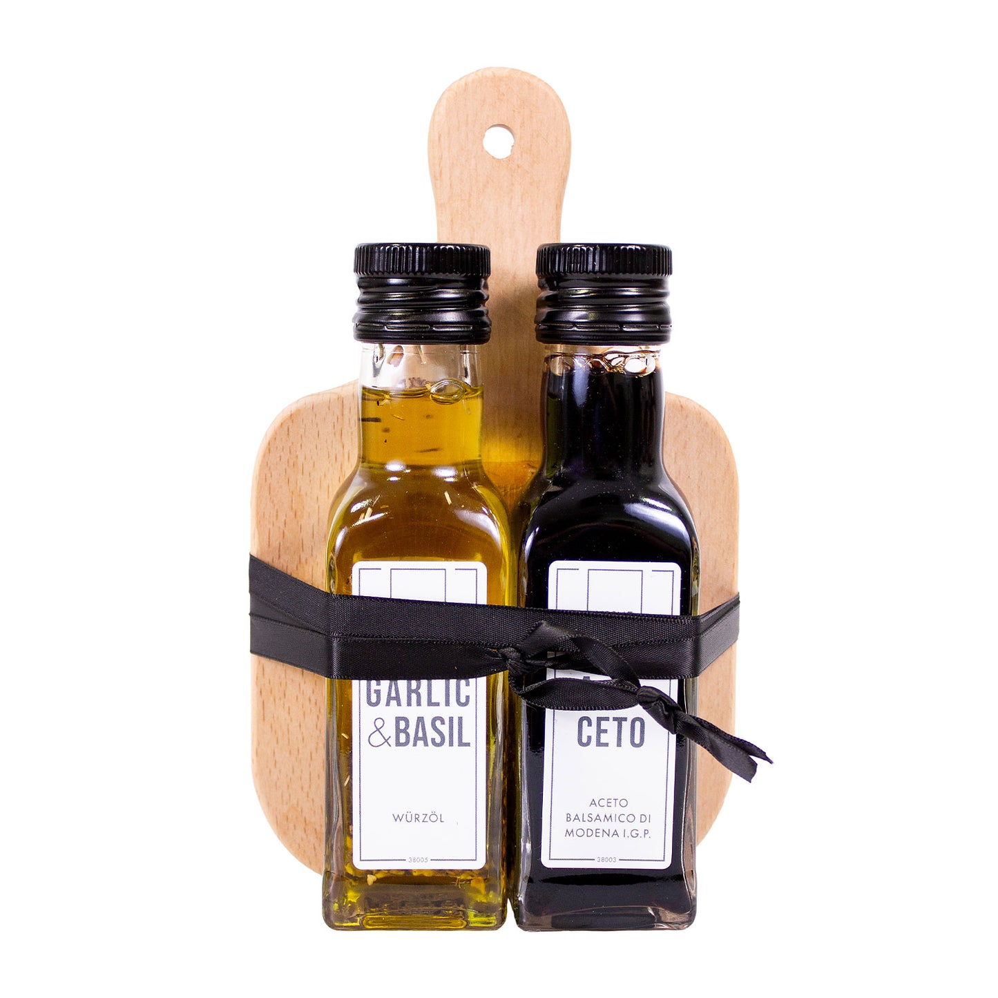 Präsent Holzbrett - Essig & Öl Selektion 1
