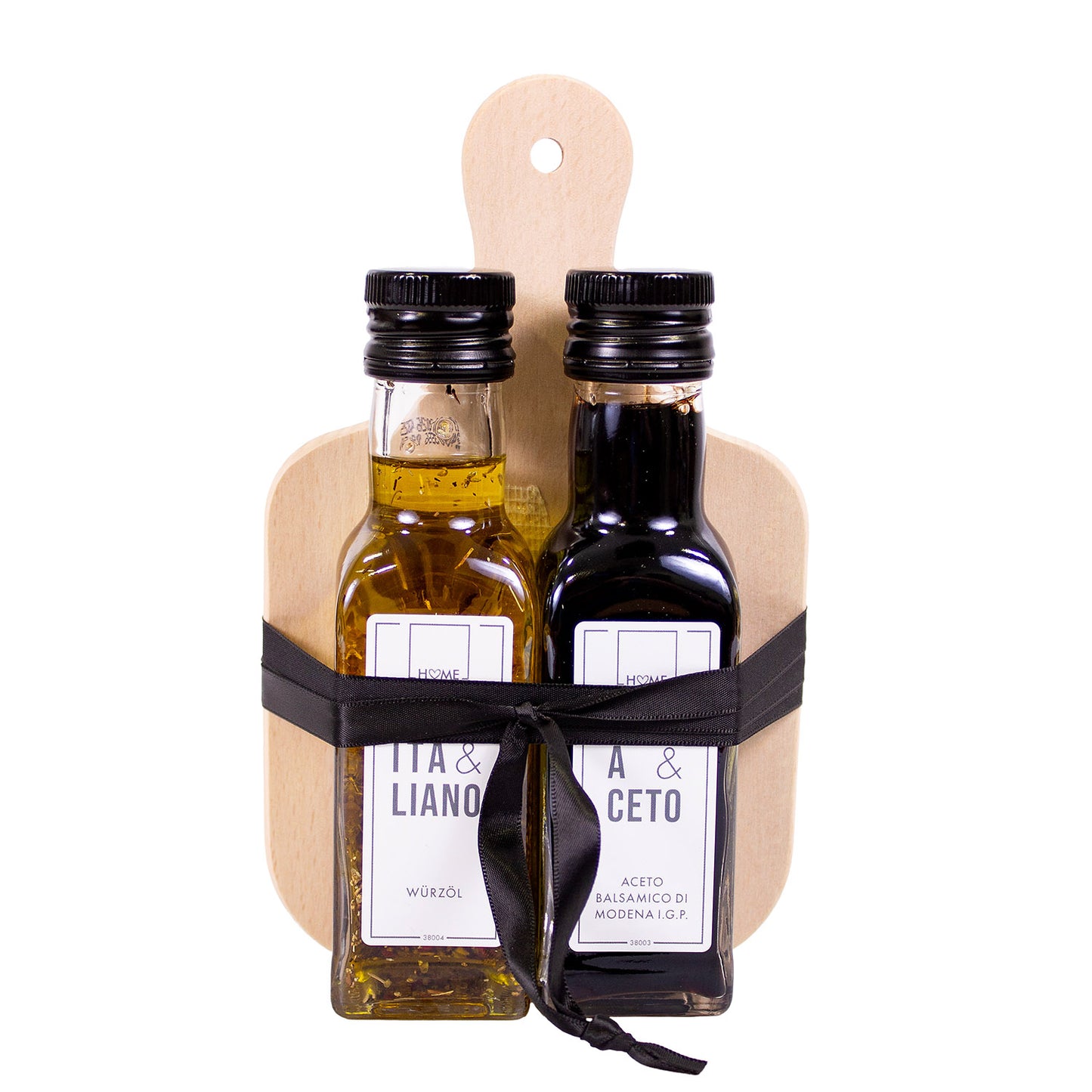 Präsent Holzbrett - Essig & Öl Selektion 4