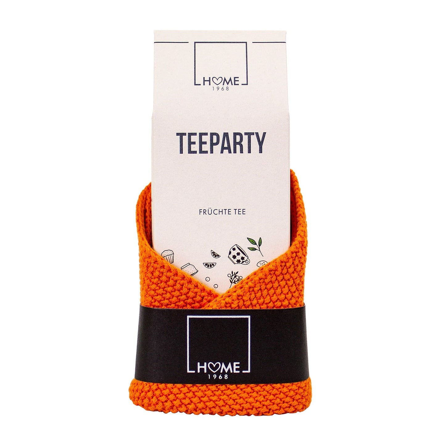 Spüllappen orange mit Tee