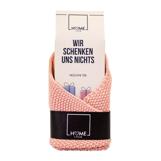 Spüllappen rosa mit Tee