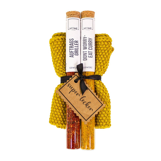 Spüllappen gelb mit Gewürzen