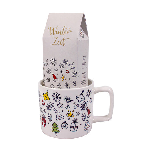 Tasse mit Teebox - Winter Zeit